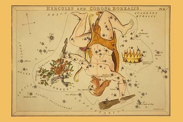 Hercules and Corona Borealis by Aspin Jehosaphat - Art Print