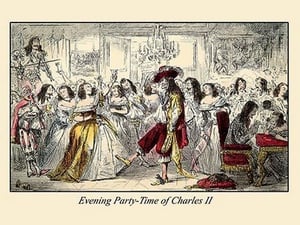 Evening Party - Time of Charles II by John Leech - Art Print