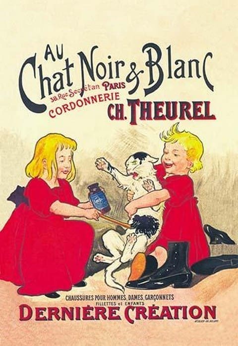 Au Chat Noir et Blanc - Art Print