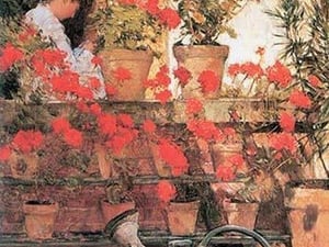Red Geraniums by Frederick Childe Hassam - Art Print