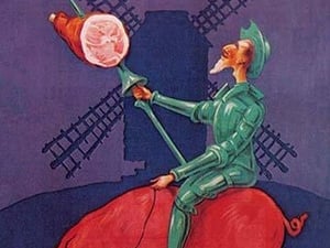 Don Quixote Riding a Pig - Art Print