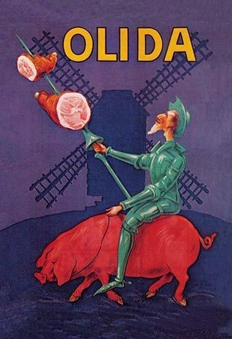 Don Quixote Riding a Pig - Art Print