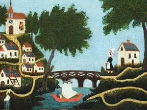 Landscape with Bridge by Henri Rousseau - Art Print