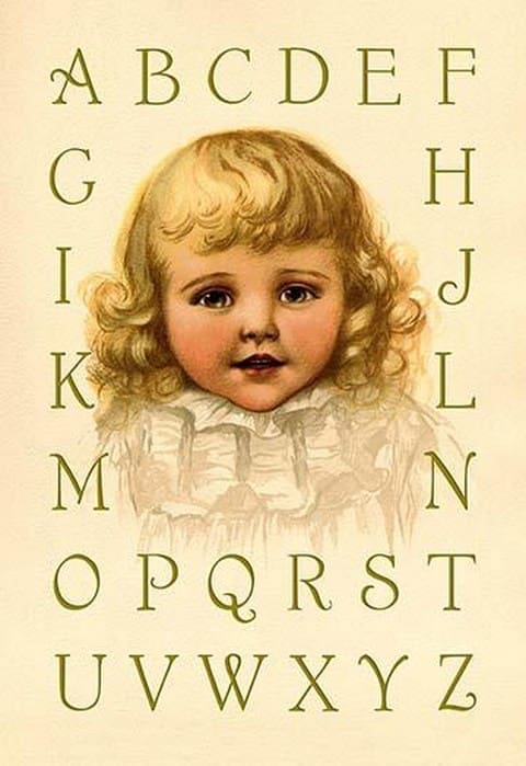 Big Girl Alphabet by Ida Waugh - Art Print