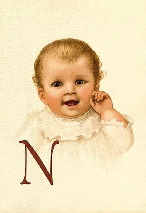 Baby Face N by Ida Waugh - Art Print
