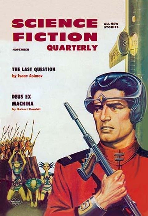 Science Fiction Quarterly: Astronaut Sizes up the Aliens - Art Print