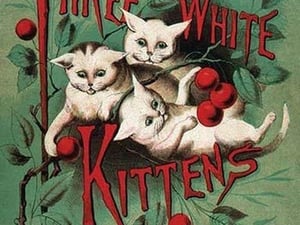 The Three White Kittens - Art Print
