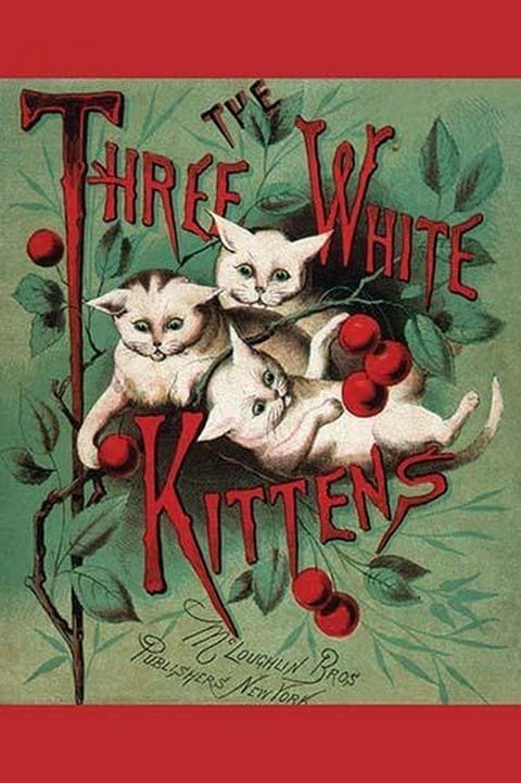 The Three White Kittens - Art Print
