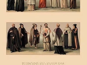Clerical Costumes of the Fifteenth Through Eighteenth Centuries by Auguste Racinet - Art Print