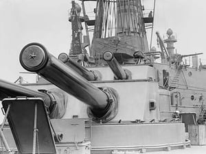 Naval Guns on the Battleship Michigan - Art Print