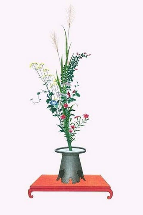 Aki No Nanagusa (Seven Flowers of Autumn) in a Ogencho by Josiah Conder #2 - Art Print