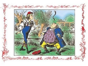 Alice in Wonderland: Father William Balances an Eel by John Tenniel - Art Print