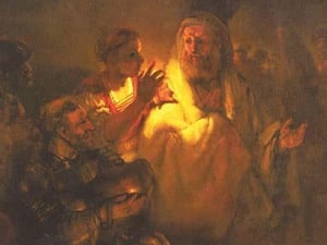 Apostle Peter denied Christ by Rembrandt Van Rijn - Art Print