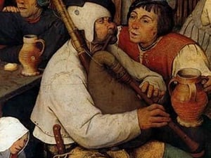 Dance of the Peasants - Detail - by Pieter the Elder Brueghel #5 - Art Print