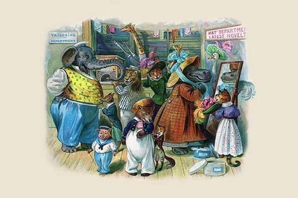 The Elephant had himself Measured for Suits by G.H. Thompson - Art Print
