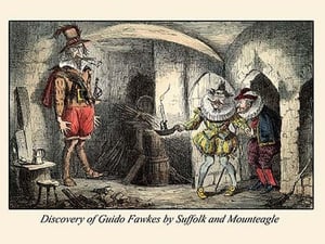 Discovery of Guido Fawkes by Suffolk and Mounteagle by John Leech - Art Print