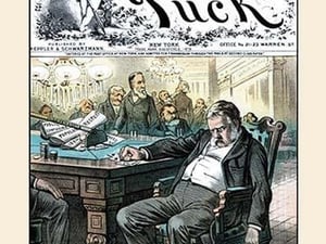 Puck Magazine: Staked and-Lost by Bernhard Gillam - Art Print