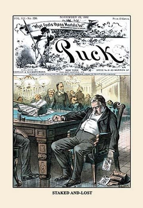 Puck Magazine: Staked and-Lost by Bernhard Gillam - Art Print