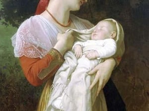 Maternal Admiration by William Bouguereau - Art Print