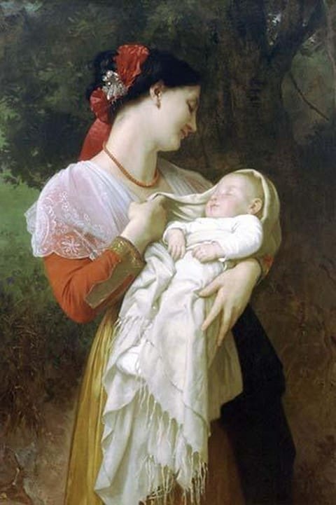 Maternal Admiration by William Bouguereau - Art Print