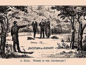 A Duel. Where is the Adversary? by American Puzzle Co. - Art Print