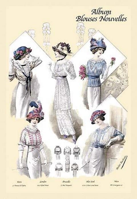 Album Blouses Nouvelles: Five Jaunty Fashions by Atelier Bachroitz - Art Print