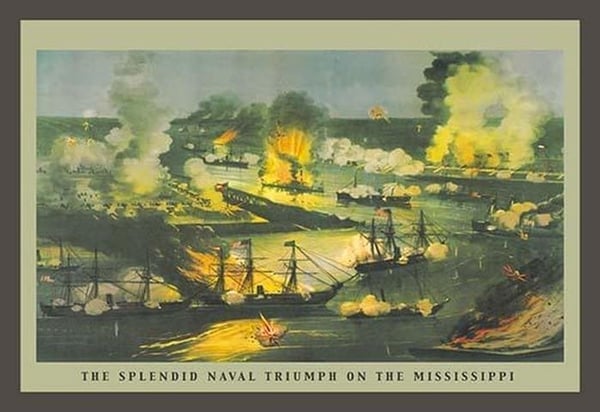 The Splendid Naval Triumph on the Mississippi - Art Print