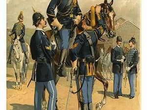 Point Of It All - 1888 - On Horseback With Prussian Style Uniforms By Henry Alexander Ogden - Art Print
