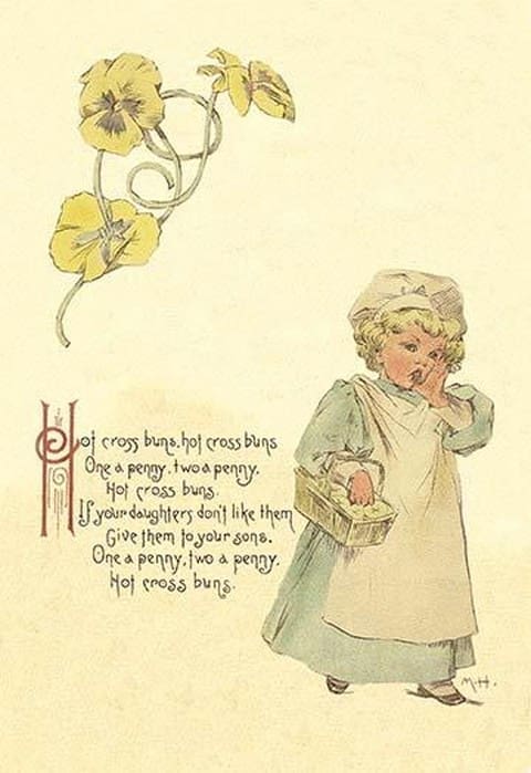 Hot Cross Buns by Maud Humphrey - Art Print