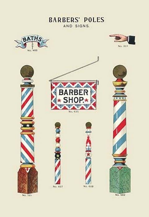 Barbers' Poles and Signs - Art Print