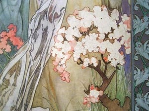 Detail from Maude Adams as Joan of Arc by Alphonse Mucha - Art Print