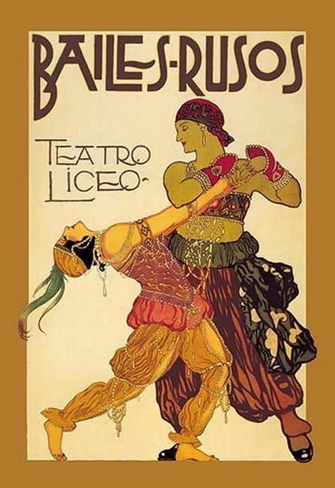 Bailes Rusuos by Leon Bakst - Art Print