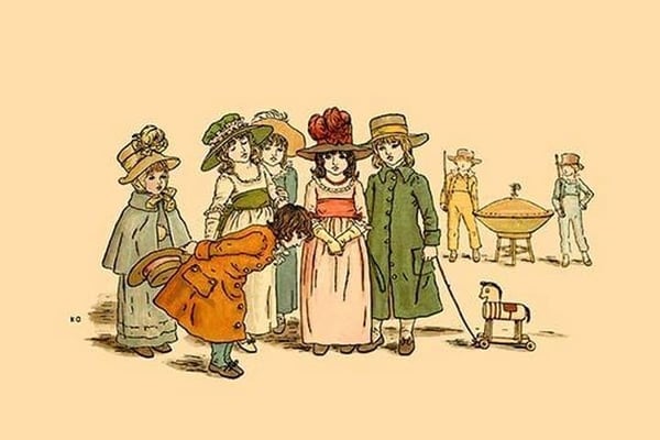 Polite Manners by Kate Greenaway - Art Print