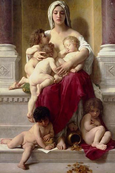Charity by William Bouguereau - Art Print
