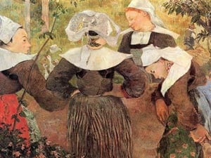 The Dance of 4 Women of Breton by Paul Gauguin - Art Print