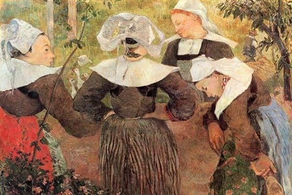 The Dance of 4 Women of Breton by Paul Gauguin - Art Print