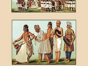 A Variety of Indian Ceremonial Garb #4 by Auguste Racinet - Art Print