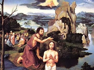 Baptism of Christ by Joachim Patinier or Patinir - Art Print