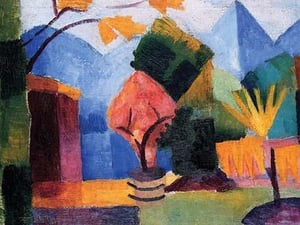 Garden on the lake of Thun by August Macke - Art Print