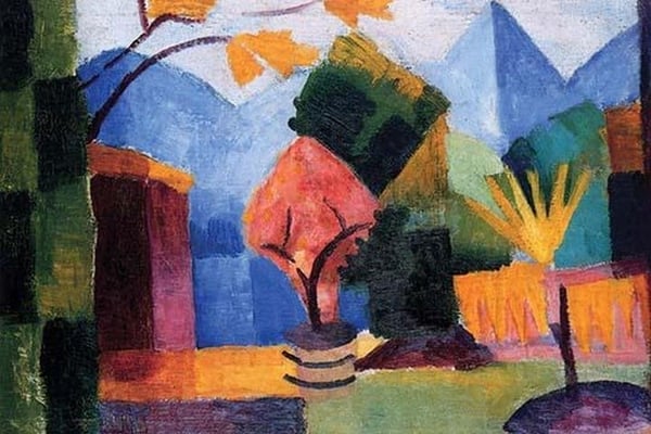 Garden on the lake of Thun by August Macke - Art Print