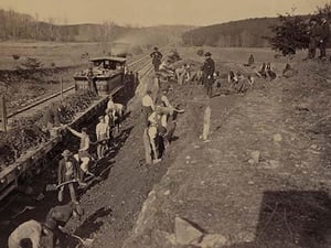 Civil War train thruway excavation - Art Print