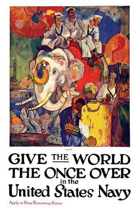 Give the world the once over in the United States Navy by James Henry Daugherty - Art Print