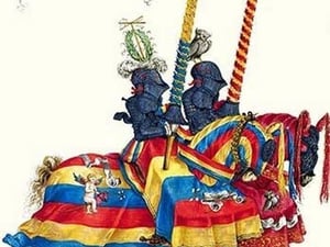 German Knights in Horseback in Procession by H. Burkmair #8 - Art Print