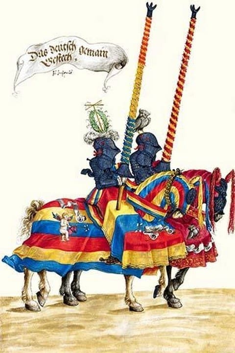 German Knights in Horseback in Procession by H. Burkmair #8 - Art Print