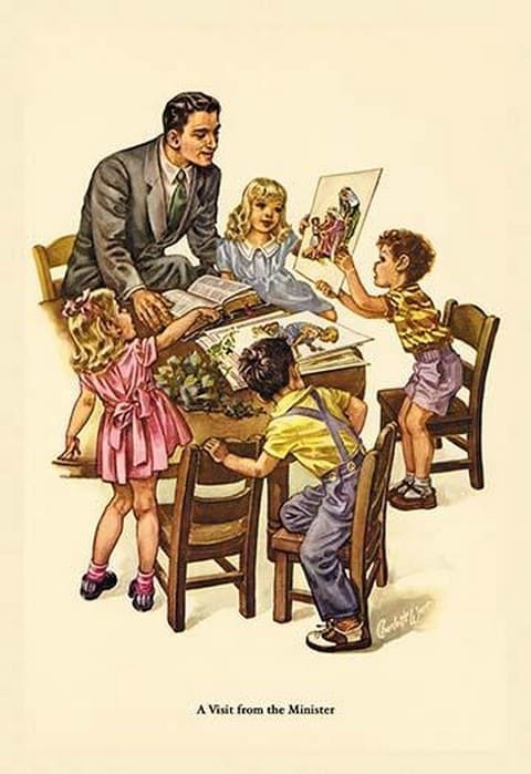 A Visit from the Minister by Charlotte Ware - Art Print