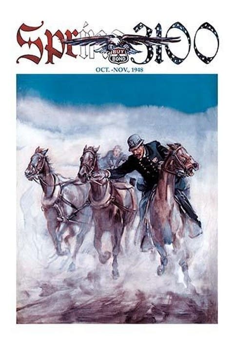 Mounted Policeman Stops Runaway Wagon - Art Print