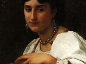 Italian Girl with a Tambourine by William Bouguereau - Art Print