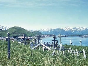 The Russian Orthodox graveyard at Unalaska by Rear Admiral Harley D. Nygren