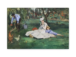 The Monet Family in Their Garden at Argenteuil by Edouard Manet - Canvas Print