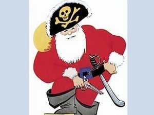 Pirate Santa by Don Herold - Art Print